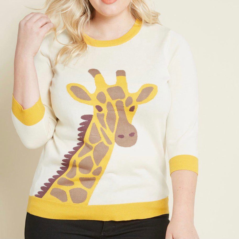 ModCloth Neck of Time Giraffe Sweater